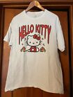 Sanrio Hello Kitty / mushrooms / bees white Adult Unisex T-Shirt Size L Large