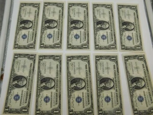 SEQUENTIAL LOT x 10 Series 1935-A $1 Silver Certificates Uncirculated (119) - Picture 1 of 2