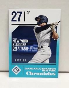 GIANCARLO STANTON 2018 Chronicles TEAL #8 ~ Yankees ~ #'d /199 - Picture 1 of 2