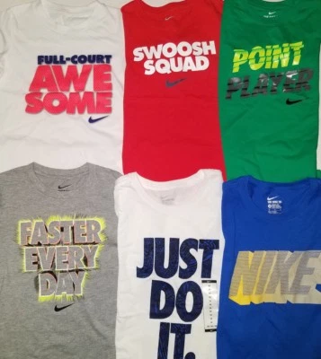 NIKE Gráfico Logo Camiseta Niños Grandes Talla M L XL Negro Gris 1 Crew Camiseta SS Tee Foto 1 de 4