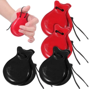 2 Pairs Percussion Soundboard Castanets Kids Child Wood Toy Children Music - Picture 1 of 11