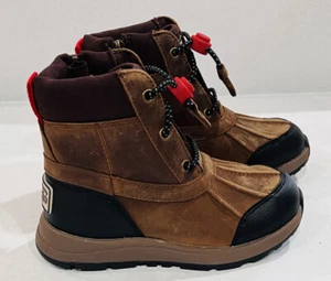 UGG Kids / Boy's Turlock Leather Weather Boots / Walnut / Size 11 - Picture 1 of 7