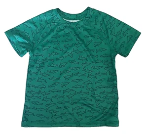 Amazon Essentials Toddlers UPF 50+ Short-Sleeve Swim Shirt , 2T Green w/ Sharks - Picture 1 of 12