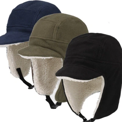 Cold Winter Hunting Hat with Visor Windproof Warm Russian Earflap Caps - Image 1 of 4