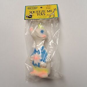 Vintage MIB Baby World 1960's Rubber Ducky Squeak Toy "Dandy Duck" squeaker USA