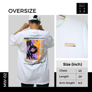 oversized t shirt fashionable for men male with text and art design 100% cotton - Picture 1 of 7