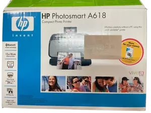 HP Photosmart A618 Compact Photo Printer BOXED Hewlett Packard - Imagen 1 de 6