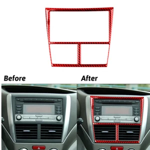Red Carbon Fiber Ccenter Console Cover Trim For Subaru Forester 2009-2013 Type A - Imagen 1 de 12