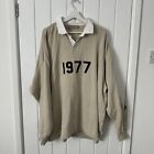Essentials Fear Of God Shirt Mens Size L Beige 1977 Rugby Wheat Polo Oversized