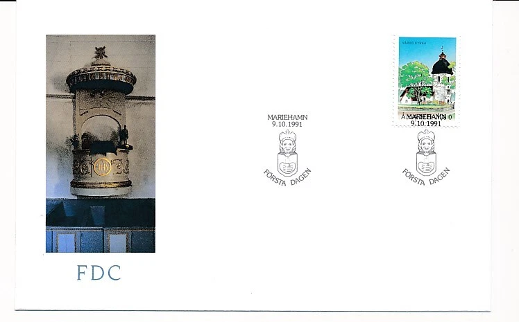 Iglesia de arquitectura de edificios D78502 1991 FDC Aland Foto 1 de 1