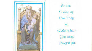 AT THE SHRINE - OUR LADY OF WALSINGHAM YOU WERE PRAYER FOR - LAMINATED TINY CARD