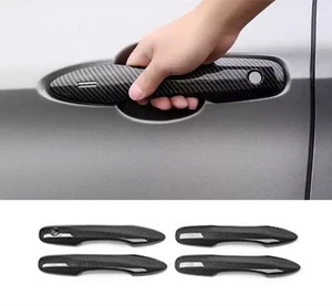 4PCS Carbon Fiber Black Door Handle Covers Trims For Toyota Corolla 2020-2025 - Imagen 1 de 4