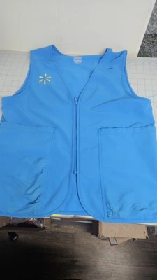 Walmart Associate Vest Extra Small Blue Zip Vest Recycled Used XS - Image 1 of 2