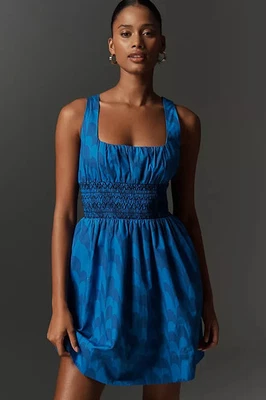 ANTHROPOLOGIE NWT $158 Maeve Square Neck Smocked Mini Tank Dress Size Large - Image 1 of 4