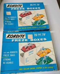 Vtg 2 Collectible KORDITE 25 Freezer Boxes Pint Size NOS NEW - Picture 1 of 2