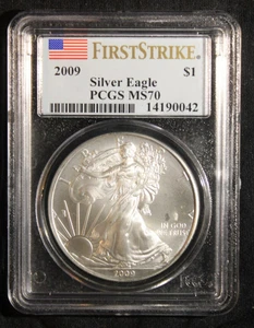 2009 PROOF MS70 PCGS AMERICAN EAGLE UNCIRCULATED SILVER DOLLAR #72 - Picture 1 of 4