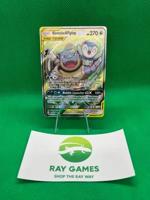 Pokémon Blastoise & Piplup GX 215/236 Cosmic Eclipse Alternate Art Holo LP - Image 1 of 4