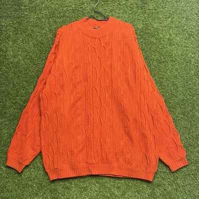 Vintage Authentic Coogi Australia Sweater Mens 3XL Cotton 3D Knit Orange y2k 90s - Image 1 of 4