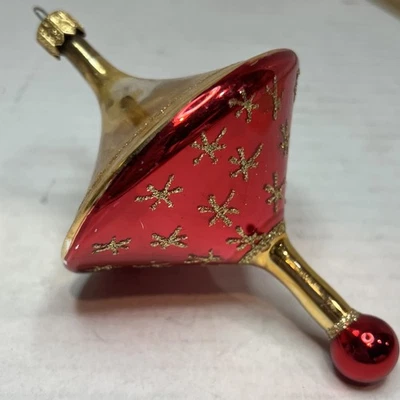 DE CARLINI? ITALIAN, VINTAGE- MCM UFO SPIN TOP CHRISTMAS. PRE RADKO ELROYS TOY? - Image 1 of 4