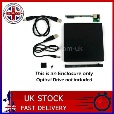 USB External Case Enclosure For 12.7mm SATA Laptop DVD Blu-ray Drive Burner ODD