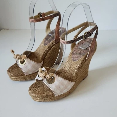 BURBERRY | Alpargatas de Lona Patrón Nova Check Tacones Rosa Marrón Talla 37 Foto 1 de 4