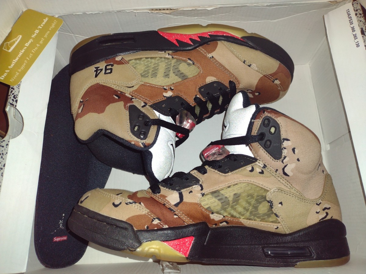 Supreme x Air Jordan 5 Retro Desert Camo for Sale Supreme x Air Jordan 5 Retro Desert Camo for Sale