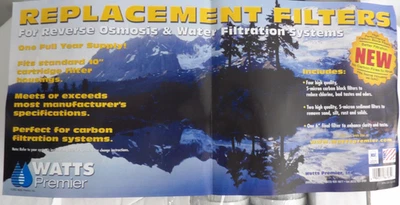 WATTS PREMIER REVERSE OSMOSIS FILTERS REPLACEMENT 7 PC SET NIB - Image 1 of 4