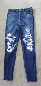 American Eagle Size 10 Long, Next Level Stretch Hi-Rise Skinny Dark Wash Jeans - Picture 1 of 6