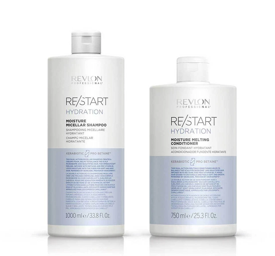 REVLON PROFESSIONAL Revlon ReStart Hydration Moisture Micellar Shampoo 1000ml + 750ml Conditioner