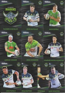 2020 Nrl Traders Parallel Team Set (10 Cards) RAIDERS