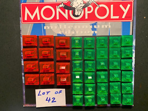 Monopoly Millennium Edition HOUSES and HOTELS Lot of 42 GREEN / RED Free Ship