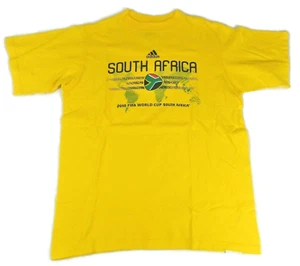 Adidas 2010 FIFA WORLD CUP SOUTH AFRICA Boys Size Large 14/16 Yellow T-Shirt EUC - Picture 1 of 11