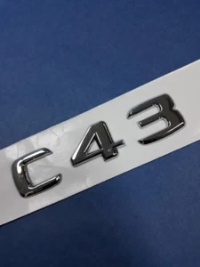 CHROME * C43 * TRUNK LETTERS EMBLEM BADGE SET FOR MERCEDES BENZ C-CLASS AMG - Picture 1 of 3