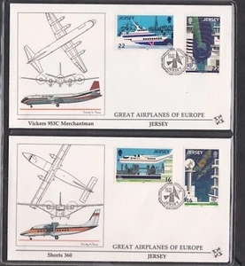 JERSEY 1988 2 FDCs EUROPA TRANSPORTATION & COMMUNICATION + ARTCRAFT CACHET - Picture 1 of 2