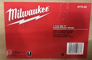 Polipasto de cadena manual Milwaukee 1 tonelada 20 ft 9772-20 - Imagen 1 de 1