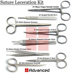 8 Pcs Suture Leceration Medical Students Surgical Instruments Suturing Set Kit - Picture 1 of 9