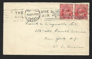 Postal History Australia 1929 Cover to NY USA Pictorial Meter Cancel with slogan - Picture 1 of 2