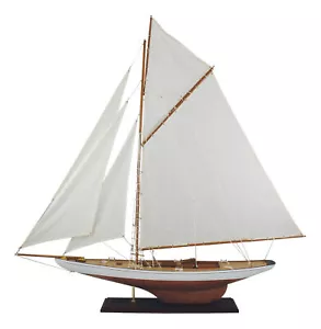 Segelyacht Modellschiff Holz mit Stoffsegel Sea4You maritime Dekoration - Bild 1 von 1