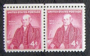 US 4¢ Stamp SC #1121, Noah Webster MNH 1958 horizontal or vertical pair - Picture 1 of 2