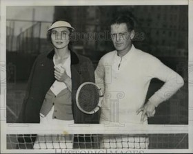 1938 Press Photo Tennis Players Helen Moody and J. Gilbert Hale - nes54896