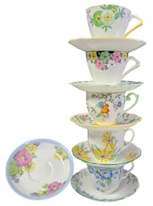 Bell China Teacup & Saucer Set Vtg Hand-Painted England Fine Bone China - Picture 1 of 15