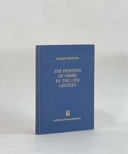 Robert Proctor / The Printing of Greek in 15th Century 1966 - Picture 1 of 2