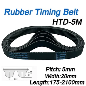 HTD 5M Timing Belt 20mm Pitch 5mm Wide - Select 175mm-2100mm for CNC Step Motor - Picture 1 of 7