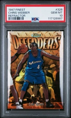 1997 Topps Finest Chris Webber Gold Refractor /289 PSA 10 Gem Mint #326 - Image 1 of 2