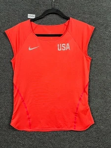 Nike Dri Fit USA Running Training Tank Top Womens Size S Red 812321-812 - Picture 1 of 10
