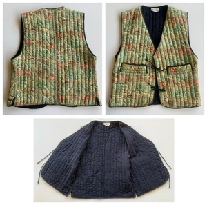 Vintage Seidenmischung Weste gesteppt mit tiefen Taschen Made in Afghanistan - Bild 1 von 12