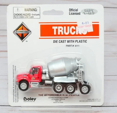 Boley Trucks 4111, mezcladora de cemento internacional roja y plateada, escala 1/87 HO Foto 1 de 3