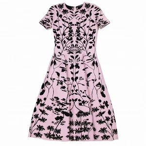 Alexander McQueen Blumen Jacquard Kleid Rosa Kurzarm Made in Italy Größe M - Bild 1 von 10