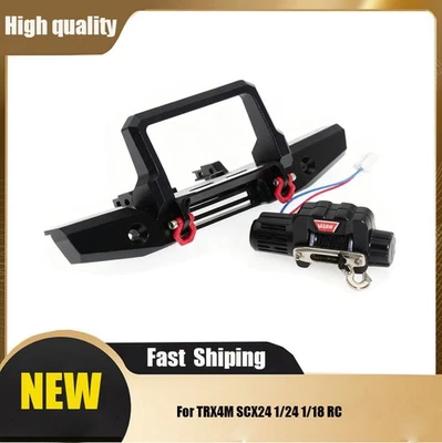 Metal Front Bumper with Winch Remote Controller For TRX4M SCX24 1/24 1/18 RC AAU - Image 1 of 4