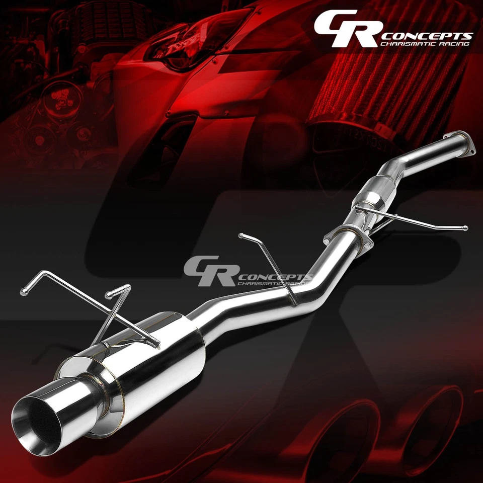 SISTEMA DE ESCAPE 4" SILENCIADOR PUNTA ENROLLADA CATBACK RACING PARA 89-94 NISSAN 240SX S13 Foto 1 de 4
